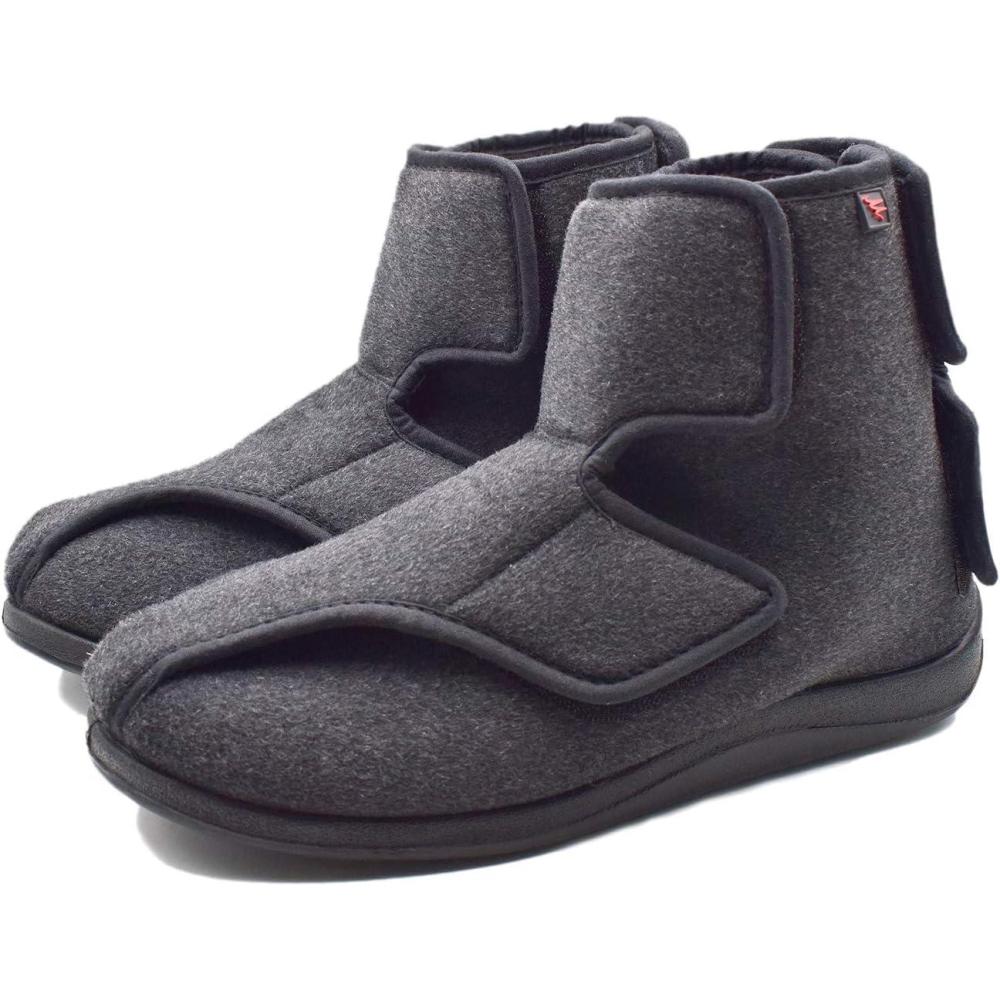 imageMei MACLEOD Mens Extra Wide Width Booties Slippers with Memory Foam Adjustable Closure NonSlip House Slippers IndoorOutdoor for Swollen Feet Plantar Fasciitis Diabetic