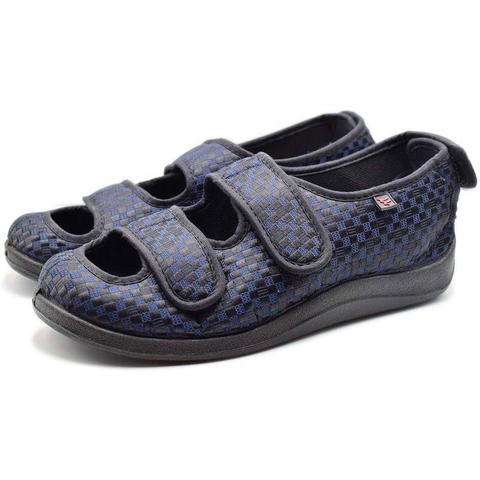 imageMei MACLEOD Mens Summer House Slippers with Memory Foam Adjustable Closure Orthopedic Wide Width Walking Shoes for Swollen Feet Diabetic Bunions IndoorOutdoor