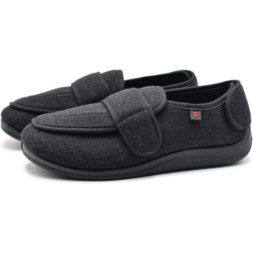 imageMei MACLEOD Mens Wide Width House Slippers with Memory Foam Support Cozy House Shoes for Elderly Plantar Fasciitis Diabetic Swollen Feet