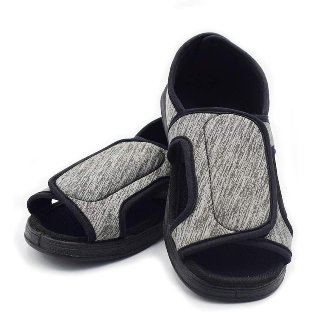 imageMei MACLEOD Womens Open Toe House Slippers with Adjustable Strap Indoor Outdoor Slippers Summer Shoes for Diabetic Swollen Feet Plantar Fasciitis