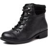 imageMei MACLEOD Womens Lace Ankle Boots with Zipper Casual Hiking Boot Round Toe Low Heel Fashion Booties Work Combat Boots