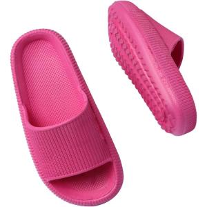 Cloud Slides for Kids, Girls Boys Pillow Slippers Shower Bathroom, Comfort Non-Slip Thick Sole Slippers Summer Beach Shoes for Little Kid/Big Kid(Rose)