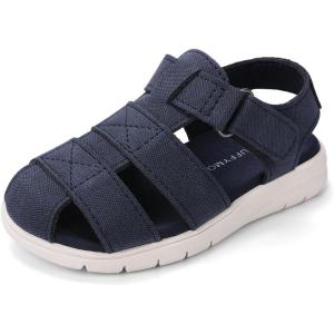 Luffymomo Boys Girls Sandals Closed Toe Lightweight Shoes Adjustable Beach Summer Sandal for Toddler Kids(Navy)