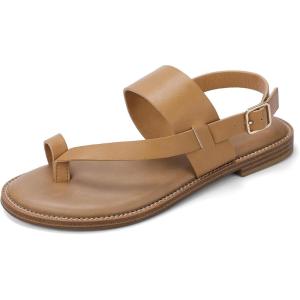 Luffymomo Women’s Thong Flat Sandals Adjustable Ankle Buckle Summer Sandal Casual Open Toe Fisherman Shoes(Brown)