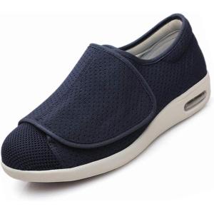 Mei MACLEOD Women’s Walking Shoes with Wide Width Lightweight Air Cushion Sneakers Casual Running Jogging Shoes for Diabetic Swollen Feet(Blue)