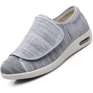 Mei MACLEOD Women’s Walking Shoes with Wide Width Lightweight Air Cushion Sneakers Casual Running Jogging Shoes for Diabetic Swollen Feet(Knit White)