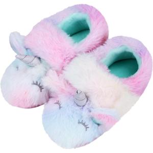 Toddler Baby Boys Girls House Slipper Cute Dinosaur Unicorn Cartoon Soft Anti-Slip Winter Shoes (Toddler/Little Kid)(Adjustable Unicorn)