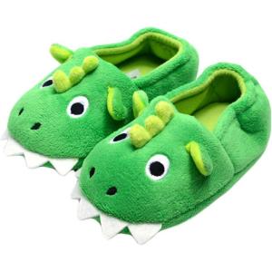 Toddler Baby Boys Girls House Slipper Cute Dinosaur Unicorn Cartoon Soft Anti-Slip Winter Shoes (Toddler/Little Kid)(Green)