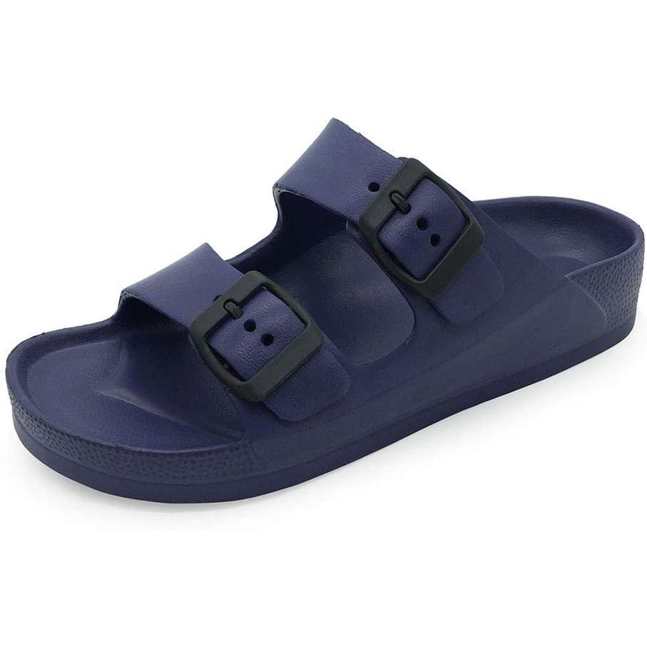 imageLuffymomo Adjustable Slip on Eva Double Buckle Slides Comfort Footbed Thong Sandals for WomensNavya