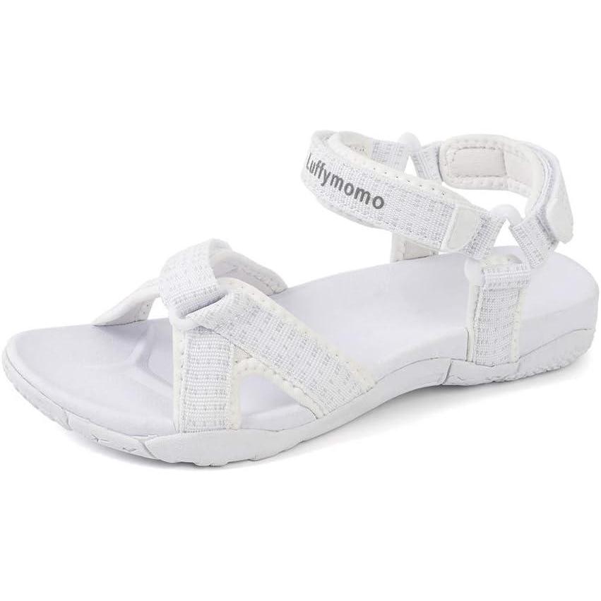 imageLuffymomo Womens Hiking Sandals Walking Sport Athtletic Webbing SandalsWhite