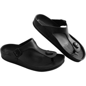 Luffymomo Comfort Footbed Eva Flip fiop Thong Sandals for Womens(Black-c)