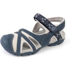 Luffymomo Womens Hiking Outdoor Sandals Sport Athtletic Beach Sandals with Closed Toe(Blue)