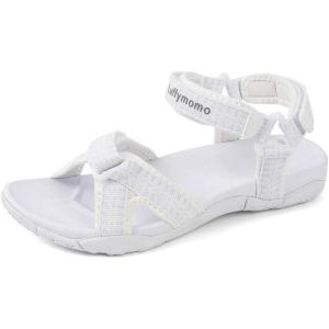 Luffymomo Womens Hiking Sandals Walking Sport Athtletic Webbing Sandals(White)