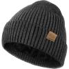 imageXXL Winter Beanie for Men Big Head Cuffed Stocking Cap Coral Fleece Lined Warm Knit Beanies HatsBlack Grey