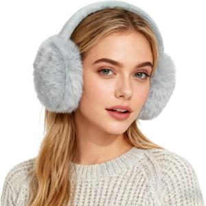 Mei MACLEOD Girls Earmuffs Knit Winter Ear Muffs Gloves Set for Kids Boys Cold Weather Ear Warmer(D-grey (Earmuff))