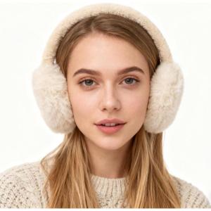 Mei MACLEOD Girls Earmuffs Knit Winter Ear Muffs Gloves Set for Kids Boys Cold Weather Ear Warmer(D-khaki (Earmuff))