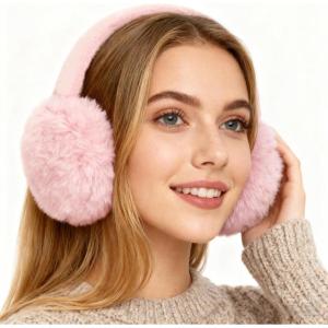 Mei MACLEOD Girls Earmuffs Knit Winter Ear Muffs Gloves Set for Kids Boys Cold Weather Ear Warmer(D-pink (Earmuff))