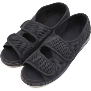 Woman Diabetic Shoes, Extra Wide Width Open Toe Sandals, Adjustable Arthritis Edema Slippers for Elderly Women