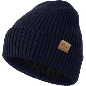 XXL Winter Beanie for Men Big Head, Cuffed Stocking Cap Coral Fleece Lined Warm Knit Beanies Hats(Dark Blue)