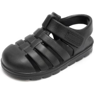 Luffymomo Unisex-Child Closed-Toe Sandals Summer Sport Lightweight Sandal EVA Outdoor Water Shoes for Boys and Girls(Little Kid/Toddler)(Black)