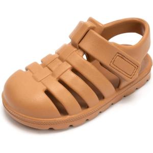 Luffymomo Unisex-Child Closed-Toe Sandals Summer Sport Lightweight Sandal EVA Outdoor Water Shoes for Boys and Girls(Little Kid/Toddler)(Brown)