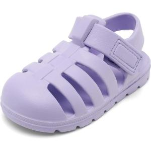 Luffymomo Unisex-Child Closed-Toe Sandals Summer Sport Lightweight Sandal EVA Outdoor Water Shoes for Boys and Girls(Little Kid/Toddler)(Purple)