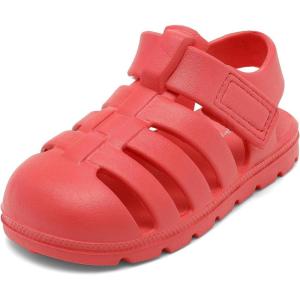 Luffymomo Unisex-Child Closed-Toe Sandals Summer Sport Lightweight Sandal EVA Outdoor Water Shoes for Boys and Girls(Little Kid/Toddler)(Red)