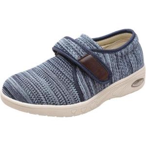 Mei MACLEOD Women’s Diabetic Shoes, Edema Shoes for Swollen Feet Wide Walking Shoes for Elderly Plantar Fasciitis(Knit Blue)