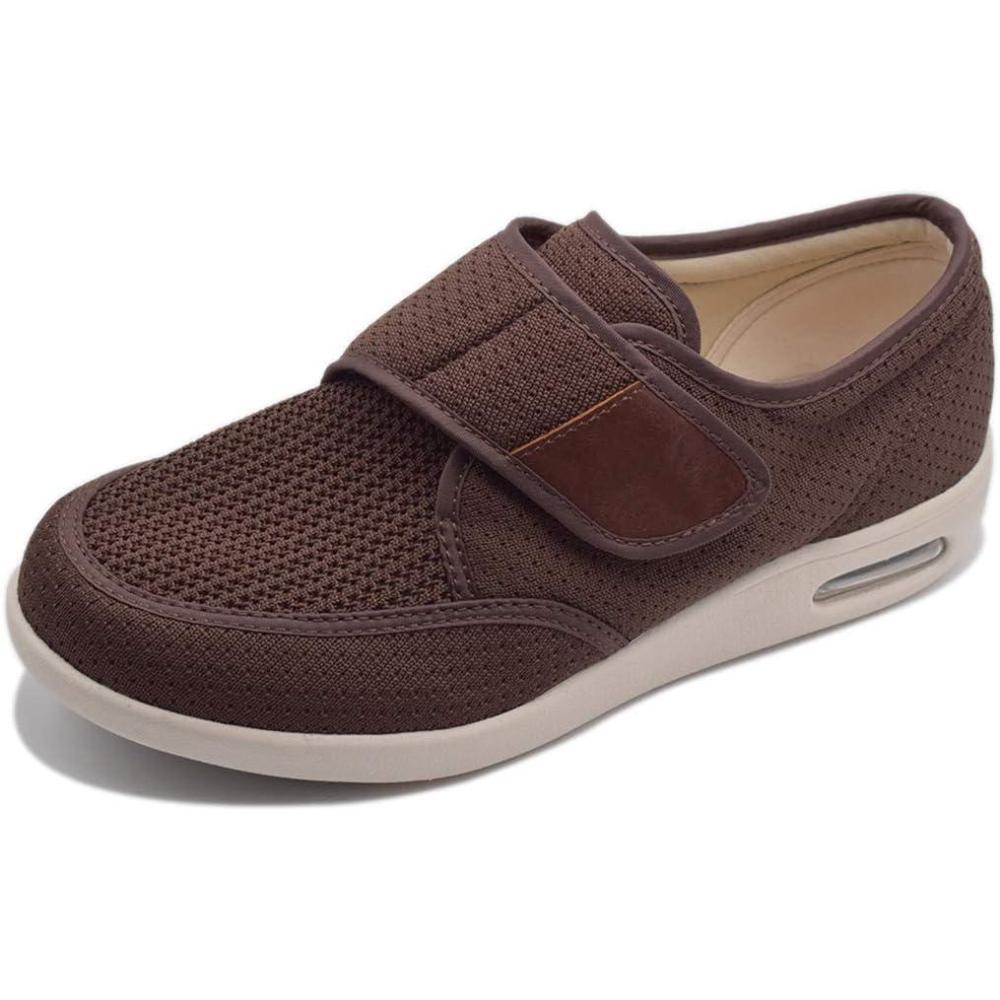 image:imageMei MACLEOD Diabetic Shoes for Men Extra Wide Slip on Walking Shoes for Swollen Feet Wide Width Sneakers for Elderly Foot Pain ReliefBrown