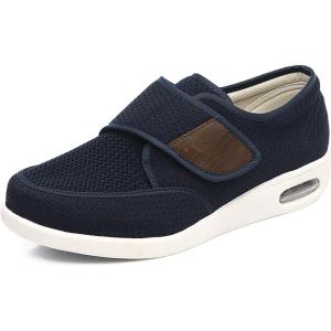Mei MACLEOD Diabetic Shoes for Men Extra Wide Slip on Walking Shoes for Swollen Feet Wide Width Sneakers for Elderly Foot Pain Relief(Blue)